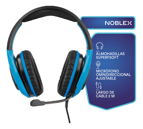 Auriculares Gamer Noblex Hp600gm X Sound Microfono Color Neg