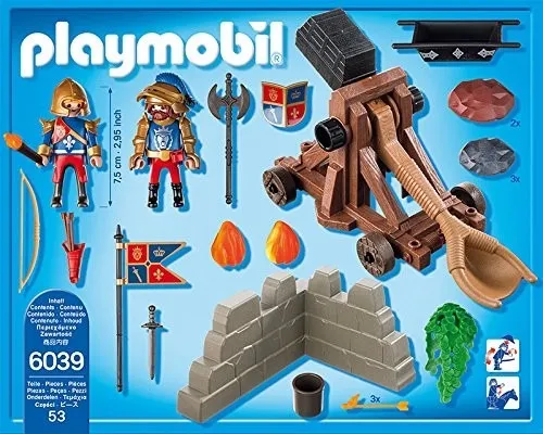 Playmobil 6039 - Caballeros Reales Del Leon Con Catapulta