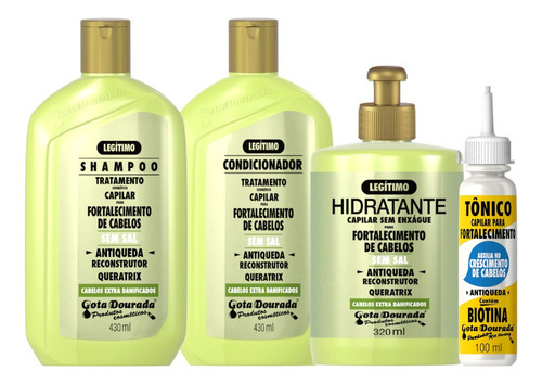Shampoo Gota Dourada Antiqueda Reconstrutor Kit Reconstrutor Profissional en garrafa
