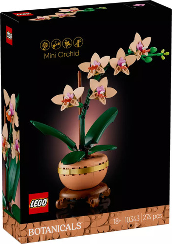 LEGO® Botanicals Miniorquídea, Set de Construcción Floral, Flor de la Colección Botánica, Idea de Regalo para Mujeres, Hombres y Madres, Perfecto para San Valentín y Ocasiones Especiales 10343