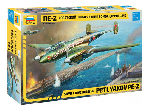 Maqueta Avión Petlyakov Pe-2 Soviet Dive Bomber 1/72 Zvezda