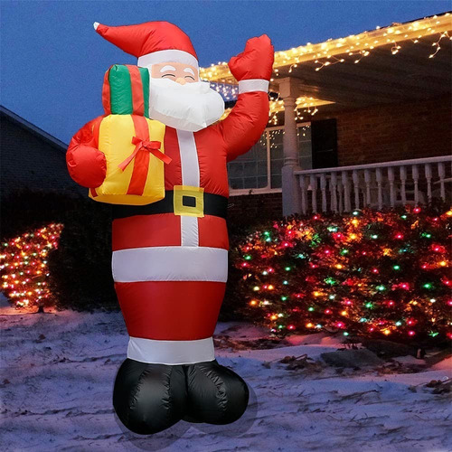 Decoración Inflable Santa Claus Con Luces Led 1.7m