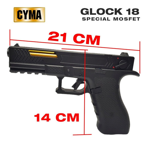 Pistola Airsoft Glock 18 Mosfet Full Auto Cm.131s