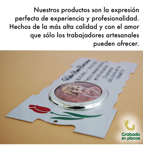 Placa Grabada Con Fotoceramica Para Cementerio 25x12.