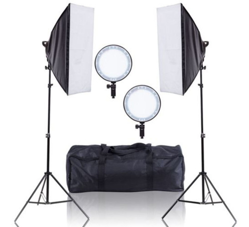 Kit Estúdio Iluminador Led Circular 126 Softbox 50x70cm 600w