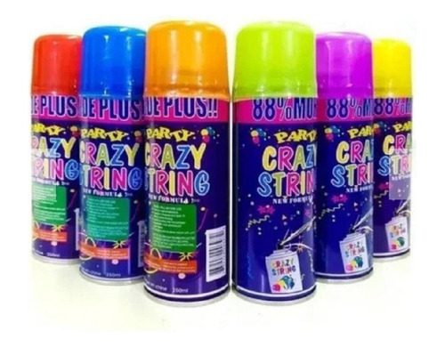 Pack De 6 Serpentinas Spray De Colores Surtidos