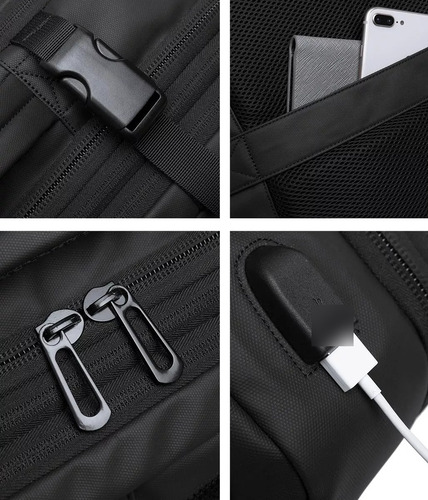 Mochila Bolsa Executiva P/ Viagem Expansível Entre 27-40l Preto