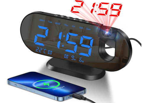 Reloj Despertador Digital Con Proyeccion Led  Integrado 