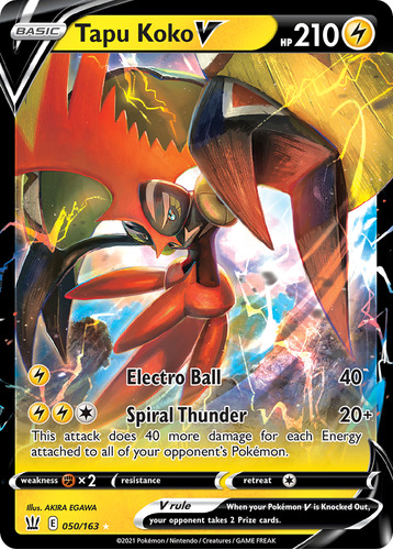 Tapu Koko V 50/163 Cartas Pokemon Battle Styles