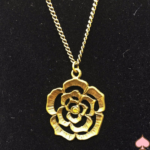 Colar Flor De Strass