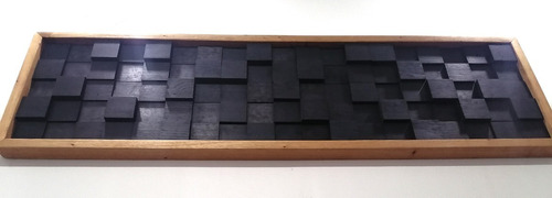 Panel Acústico Decorativo De Madera Marco De Cedro 110x35cm