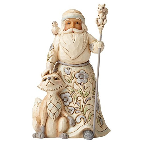 Jim Shore Heartwood Creek White Woodland Santa Figura D...