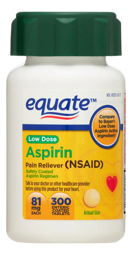Equate Aspirina Dosis Baja 81 Mg Con 300 Tabletas