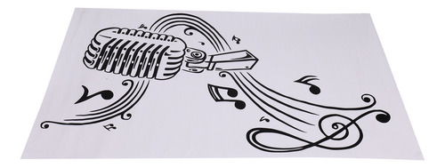 Adhesivo De Pared Con Notas Musicales Para Micrófono, Notas