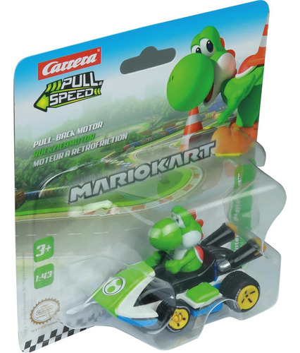 Coche De Juguete Carrera Pull & Speed Yoshi 1:43 Mario Kart