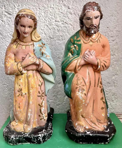 Antiguas Figuras Misterio María Y José Nacimiento