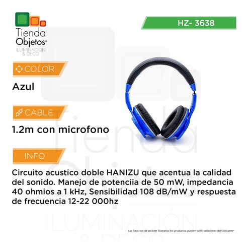 Imagen 2 de 10 de Auricular Headphone Musica Super Bass Stereo Hanizu Hz-3638