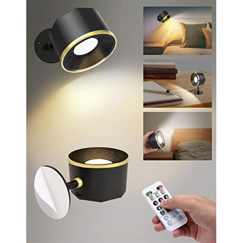 Cordless Wall Sconce Set Of 2 Rechargeable Battery Oper...