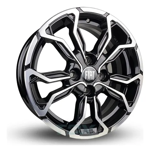 Rodas de Liga Aro 14" Fiat Scorro S271 4x98 Preto Diamantado + PA...