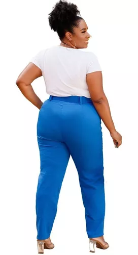 CALÇA PLUS SIZE ALFAIATARIA WIDE LEG LILÁS - Oia Moda Plus Size