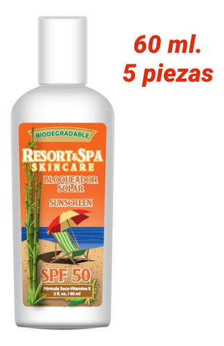 Mayoreo 5 Piezas Bloqueador Solar Spf 50 60 Ml Biodegradable