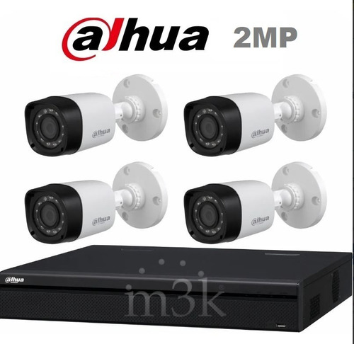 Kit Seguridad Dahua Dvr 4 Ch + 4 Camaras Exterior 1080p  M3k