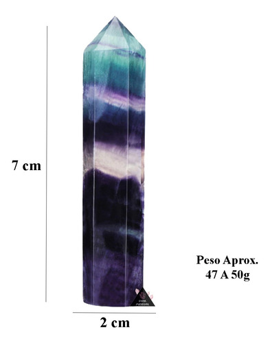 Cuarzo Punta Fluorita Arcoíris Obelisco 7 Cm 47 A 50g