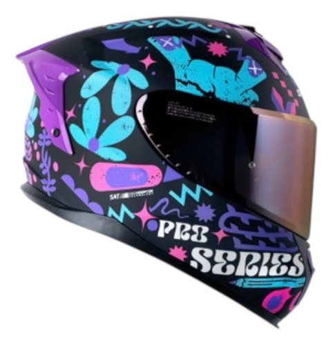Casco Integral Shaft Pro Edicion Especial Fingerz + Mica Fucsia Fingerz M