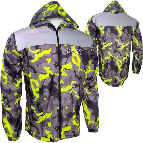 Chaqueta Moto Ciclismo Cortaviento Reflectiva Camuflado