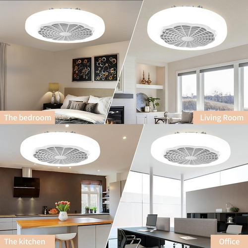 Ventilador De Techo Con Ly Ces E27 Y Control Remoto 3 Nivele