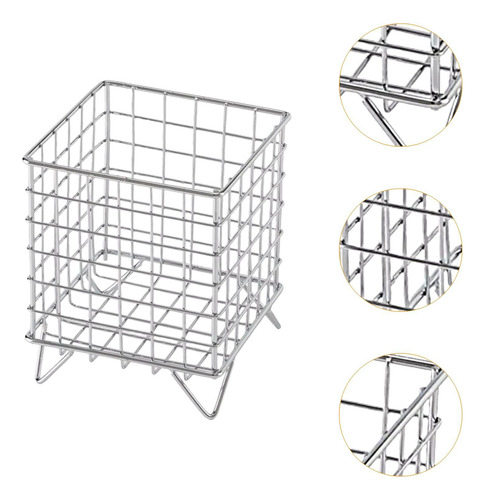 Cesta De Almacenamiento De Hierro, Organizador De Plata