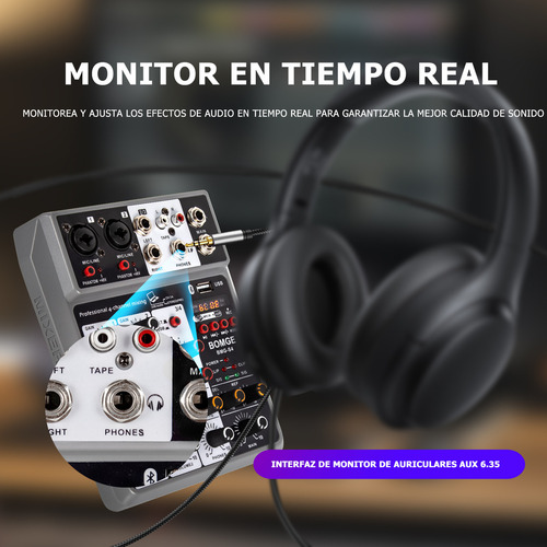 Bomge S4 Consola Mezclador Profesional De 6 Canales Bt Usb