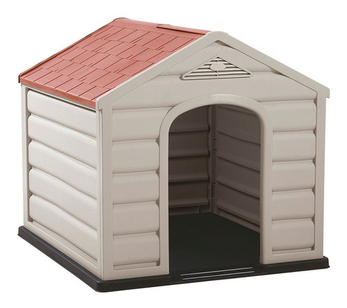 Casa Para Perro Chico Mediano De Plástico Exterior Rimax Color Techo Terracota