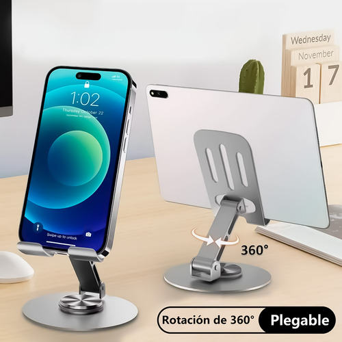 Igad Soporte Plegable Ajustable Portátil 360° Para Celulares Y Tablet De 6 A 8 Pulgadas Compatible Con, iPhone, Samsung, Xiaomi, Kindle Y Más