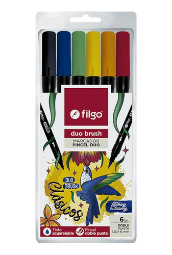 Marcadores Filgo Duo Brush Clasico X6 Unid Lettering Drawing
