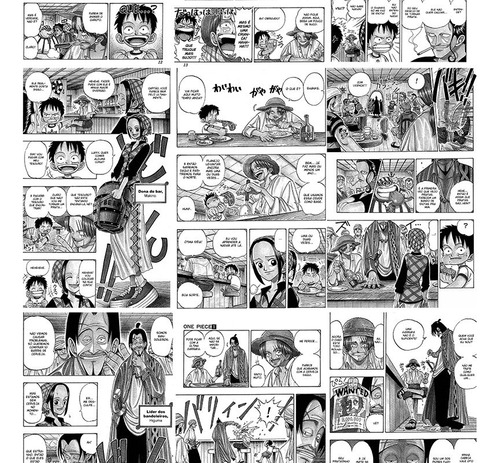 Papel De Parede Adesivo Anime One Piece Mangá 3d Lavável 10m