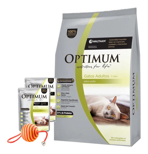 Alimento Gato Optimum Adultos 10 Kg + Promo!