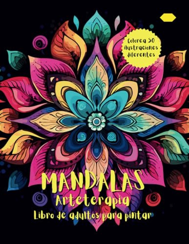 Mandalas | Libro De Pintar Para Adultos | Arteterapia: 50 Di
