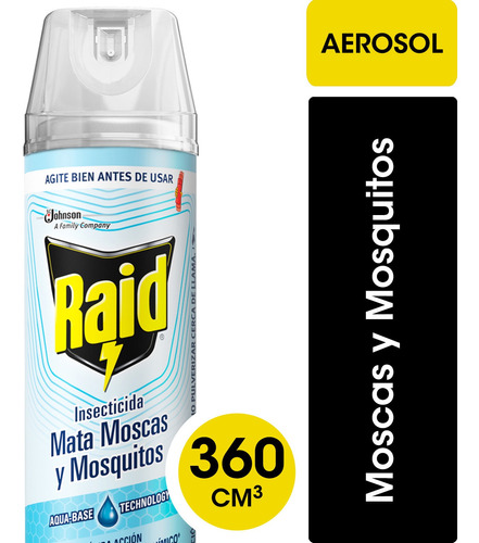 Raid Moscas, Mosquitos Y Zancudos Base Acuosa 360cc