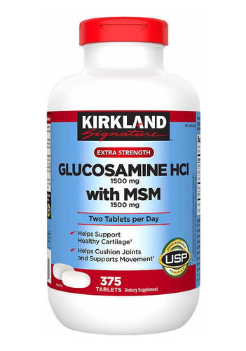 Glucosamina 1500 Mg. Con Msm. 1500 Mg. 375 Tabletas. 