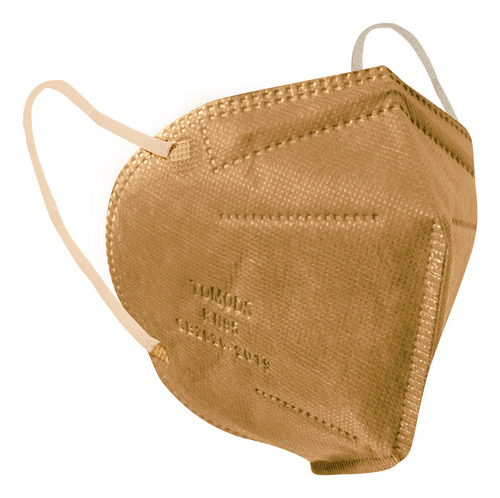 10 Cubrebocas Kn95 para Adulto. Certificado con 4 Capas de Protección. Mascarilla fabricada en Polipropileno, Algodón y Elástico, Desechables. Color Dorado