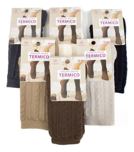 Pack 3 Pares Calcetín Soft Térmico Mujer Sin Costura