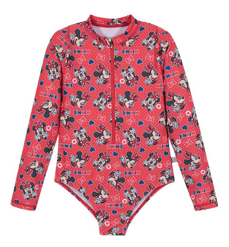 Traje De Baño Body Manga Larga Minnie H2o