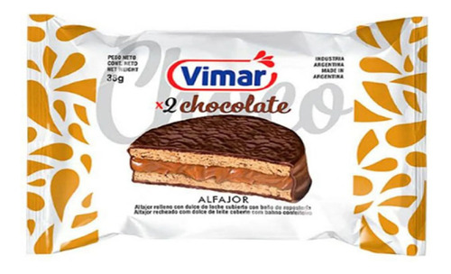 Alfajor Doble Vimar Chocolate Con Dulce De Leche 38 G