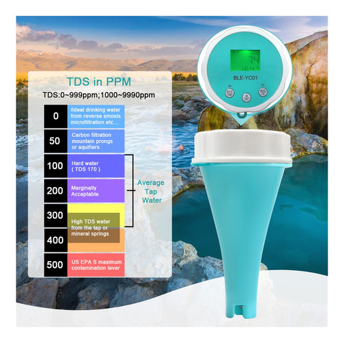 Detector De Calidad Del Agua 6 En 1, Ph Ec Tds Orp Cl,