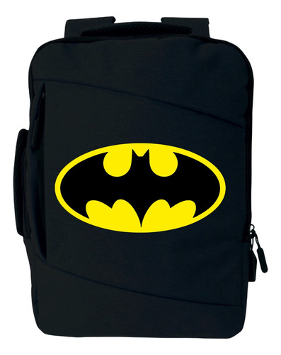 Morral Escudo Batman Maleta Espalda Portafolio Black