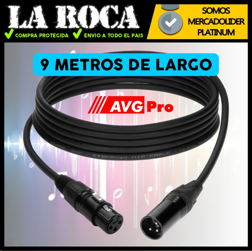 Imagen 5 de 10 de Cable Xlr Para Microfono Dmx Canon Canon 9 Metros La Roca