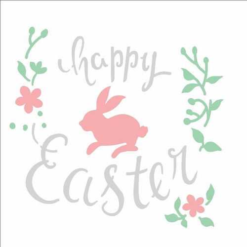 Stencil 14x14 - Happy Easter I - Opa 2823