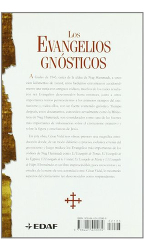 Evangelios Gnosticos, Los.: Los textos que cambiaron la historia del Cristianismo (Jerusalem), de Vidal Manzanares, César. Editorial Edaf, tapa pasta blanda, edición 1 en español, 2011