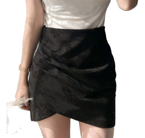 Minifalda Ajustada De Cintura Alta Con Fruncido Elegante Par